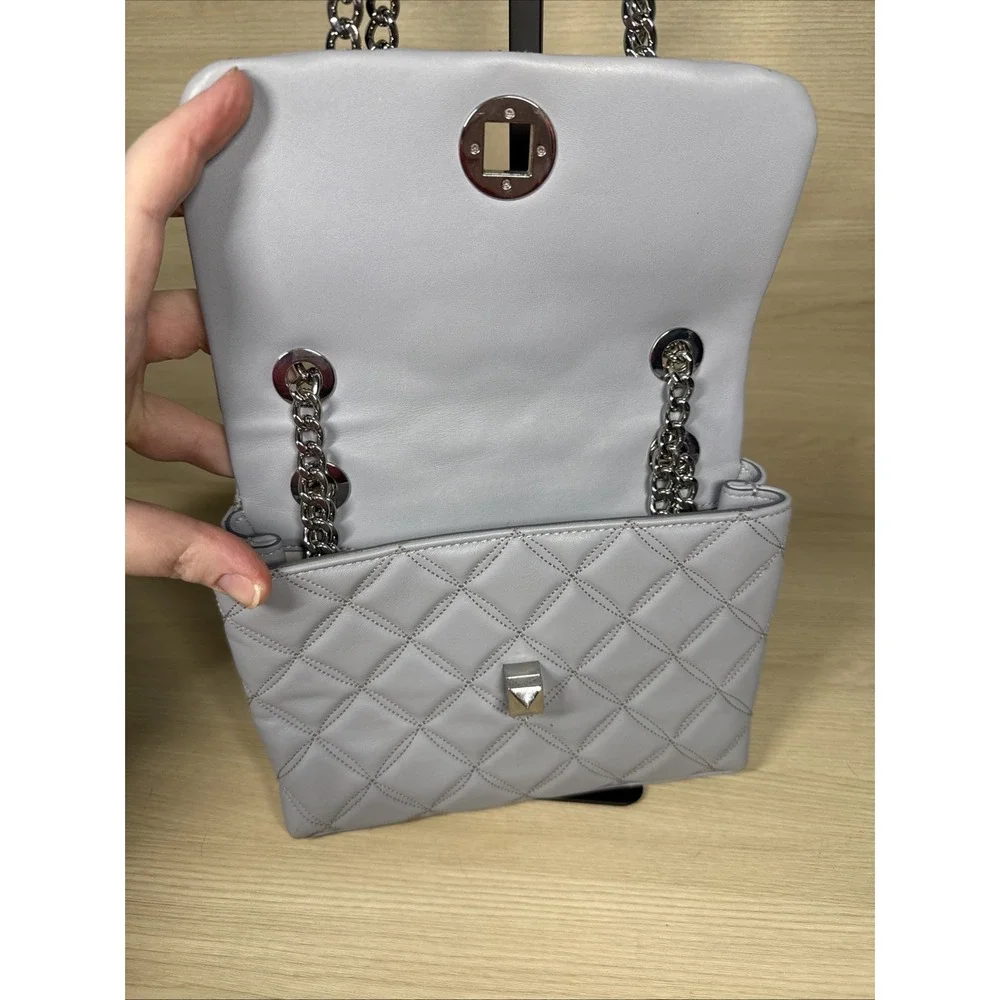 kate Spade Natalia Quilted Medium Chain Leather Shoulder Bag‎ And Wallet Brushed
